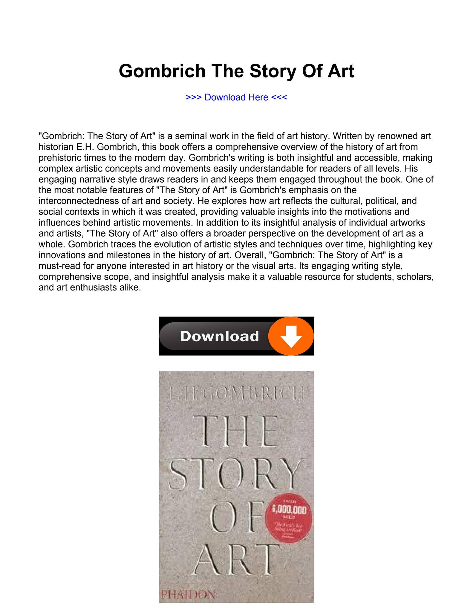 Gombrich The Story Of Art [PDF] by Mega Books - Issuu