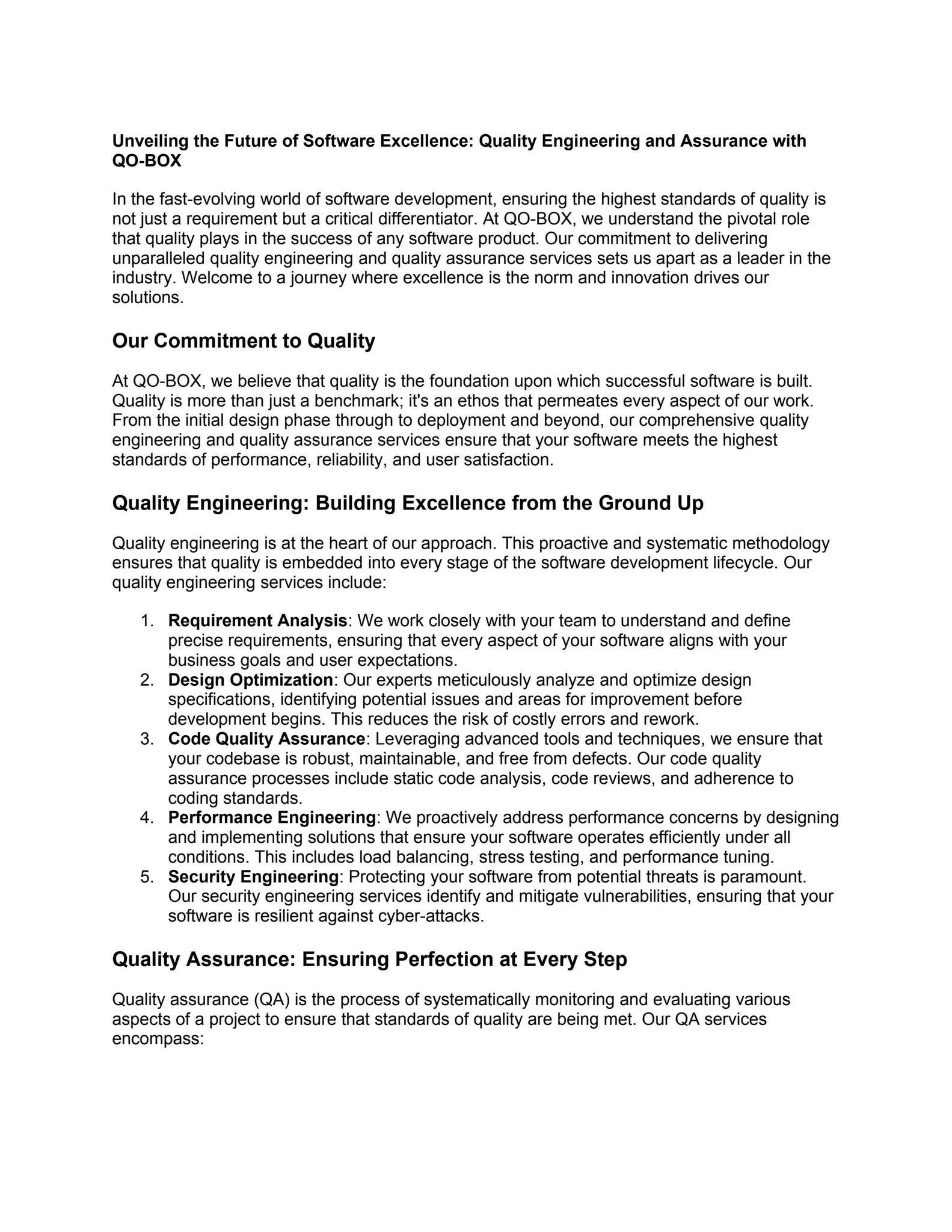 Unveiling the Future of Software Excellence: Quality Engineering and ...