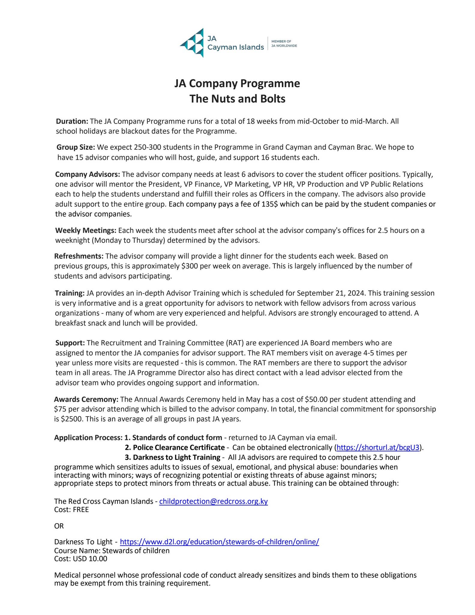 JA Company Programme - Advisor Form by caymanchamber - Issuu