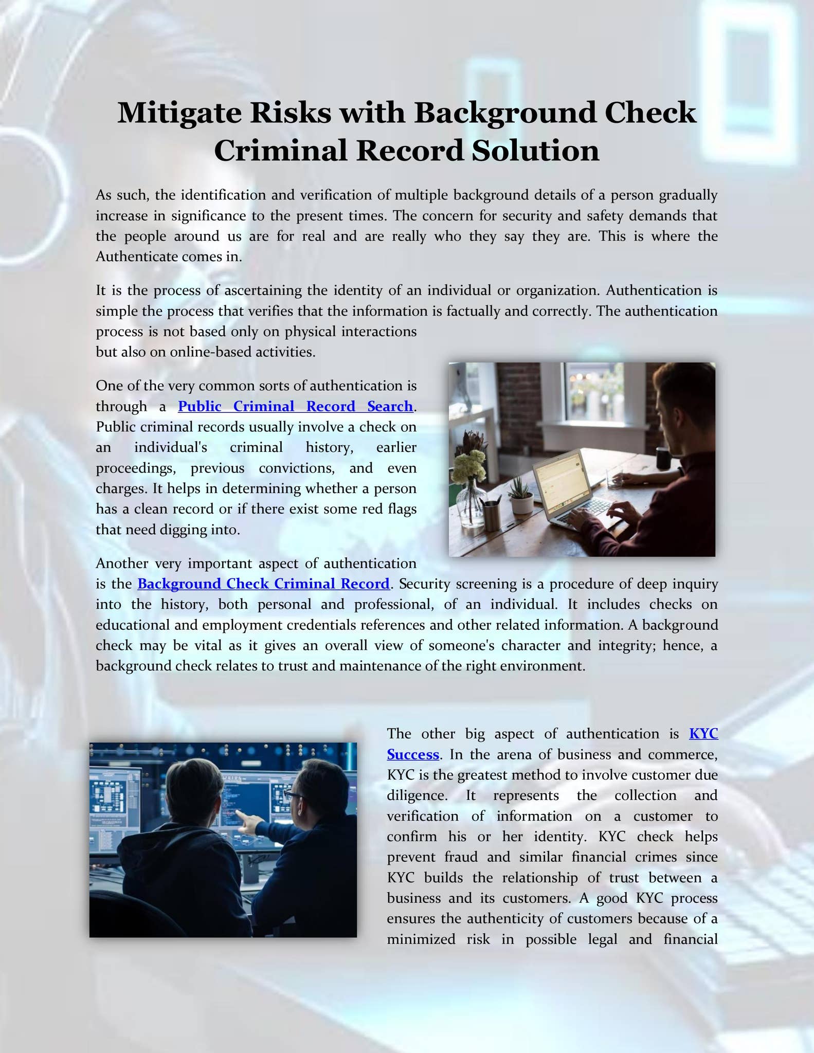 Negative Background Check Mitigate Risks with Background Check Criminal Record Solution by ...