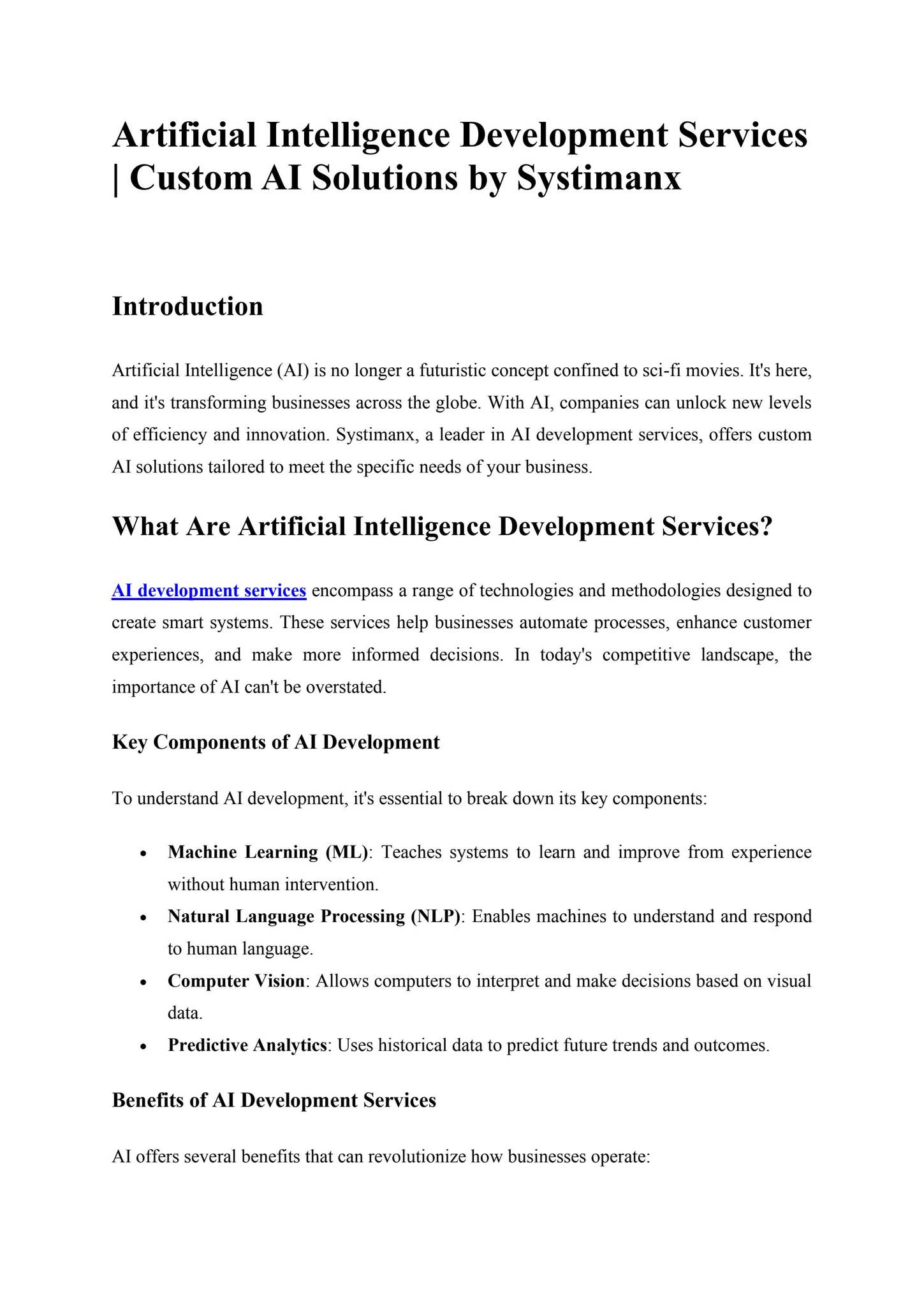 Artificial Intelligence Development Services | Custom AI Solutions by ...