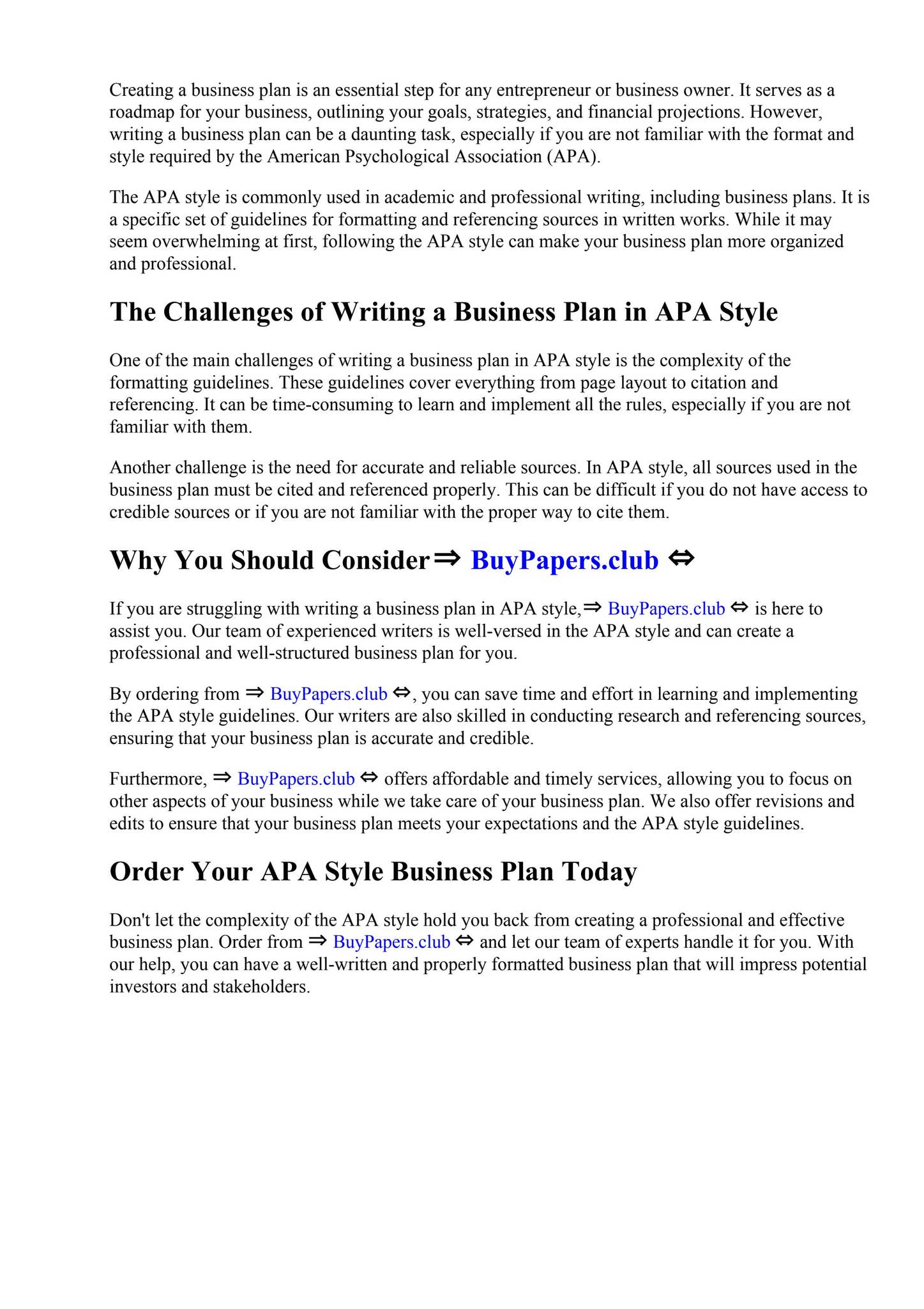 Apa Style Business Plan Sample by Lauren - Issuu