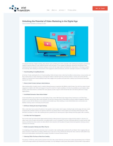 Unlocking the Potential of Video Marketing in the Digital Age