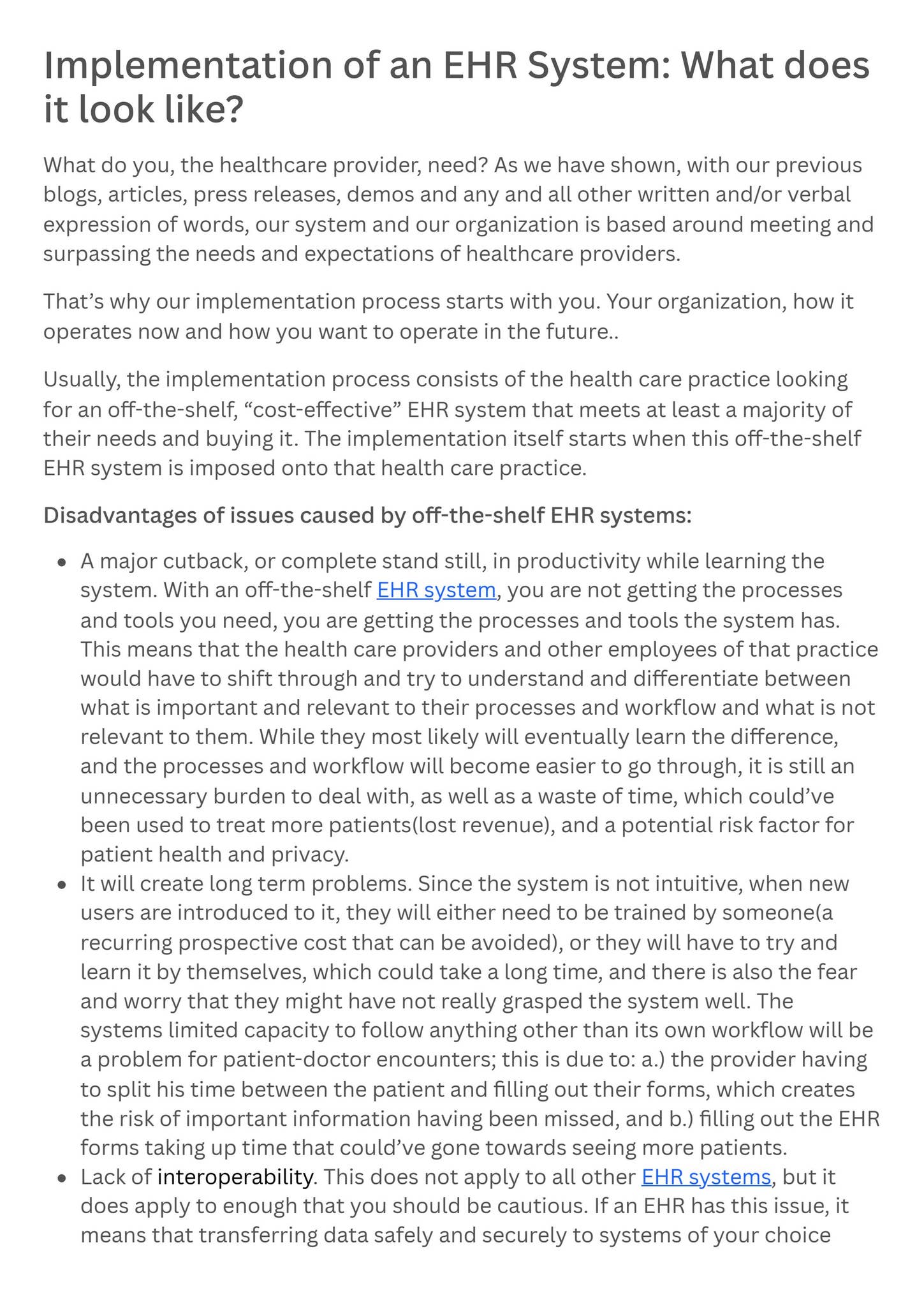Implementation of an EHR system: What does it look like? by blueBriX ...