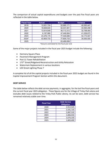 Tinley Park Annual Budget FY 2025 第 15 页