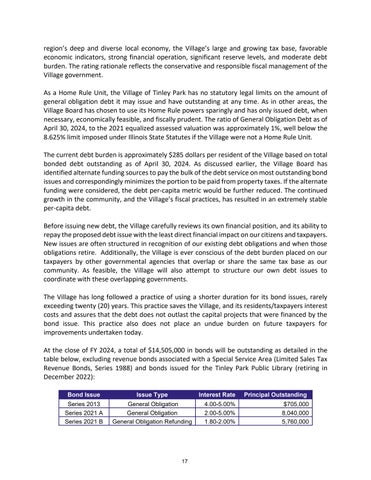 Tinley Park Annual Budget FY 2025 第 17 页