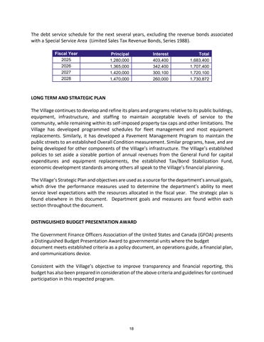 Tinley Park Annual Budget FY 2025 第 18 页