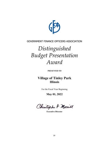 Tinley Park Annual Budget FY 2025 第 20 页