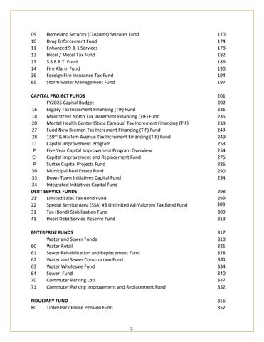 Tinley Park Annual Budget FY 2025 第 3 页