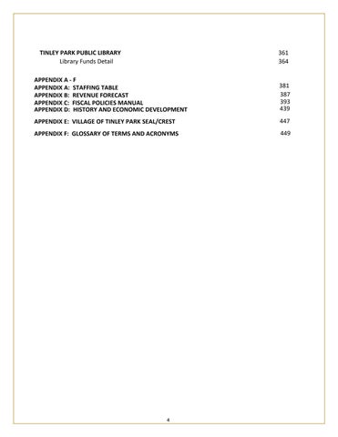 Tinley Park Annual Budget FY 2025 第 4 页