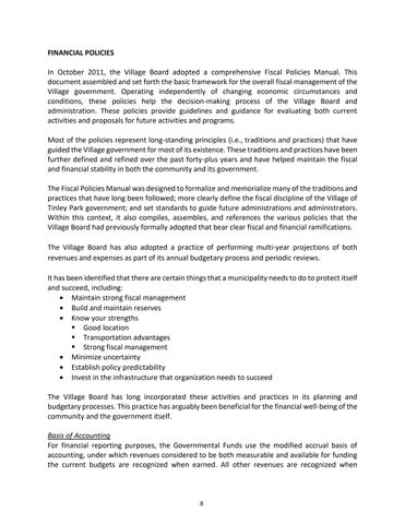 Tinley Park Annual Budget FY 2025 第 8 页