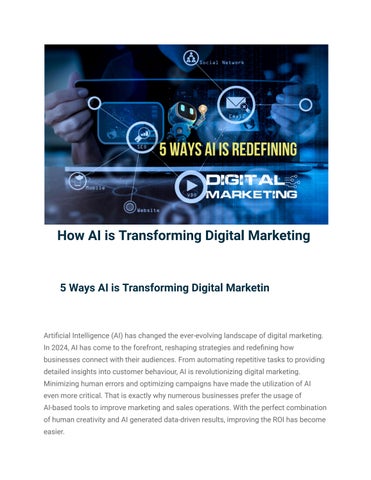 How AI is Transforming Digital Marketing