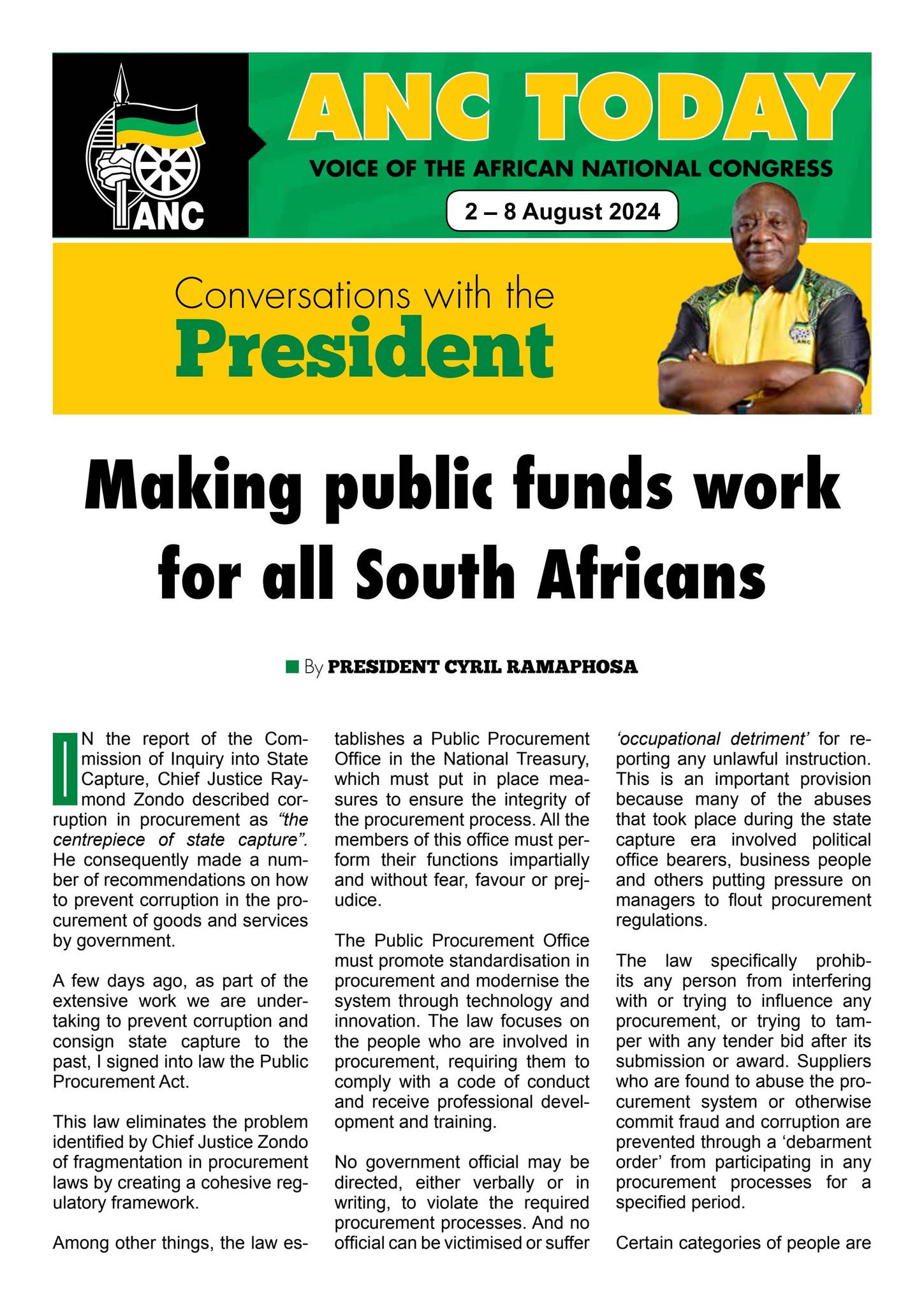 ANC Today 2 August 2024 by ANC Today - Issuu