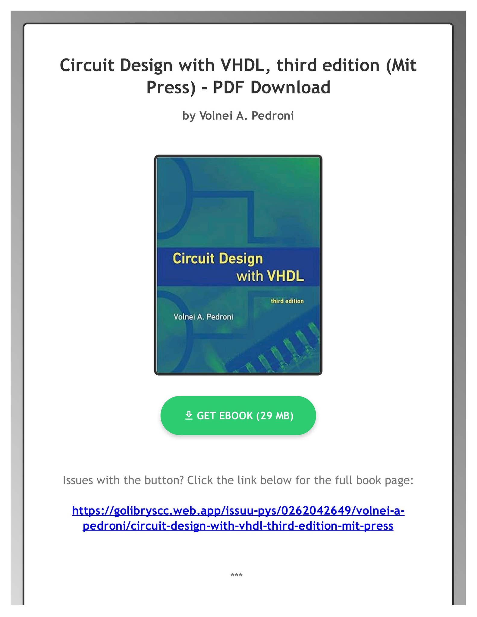 Circuit Design with VHDL， third edition (Mit Press) s-l400.jpg