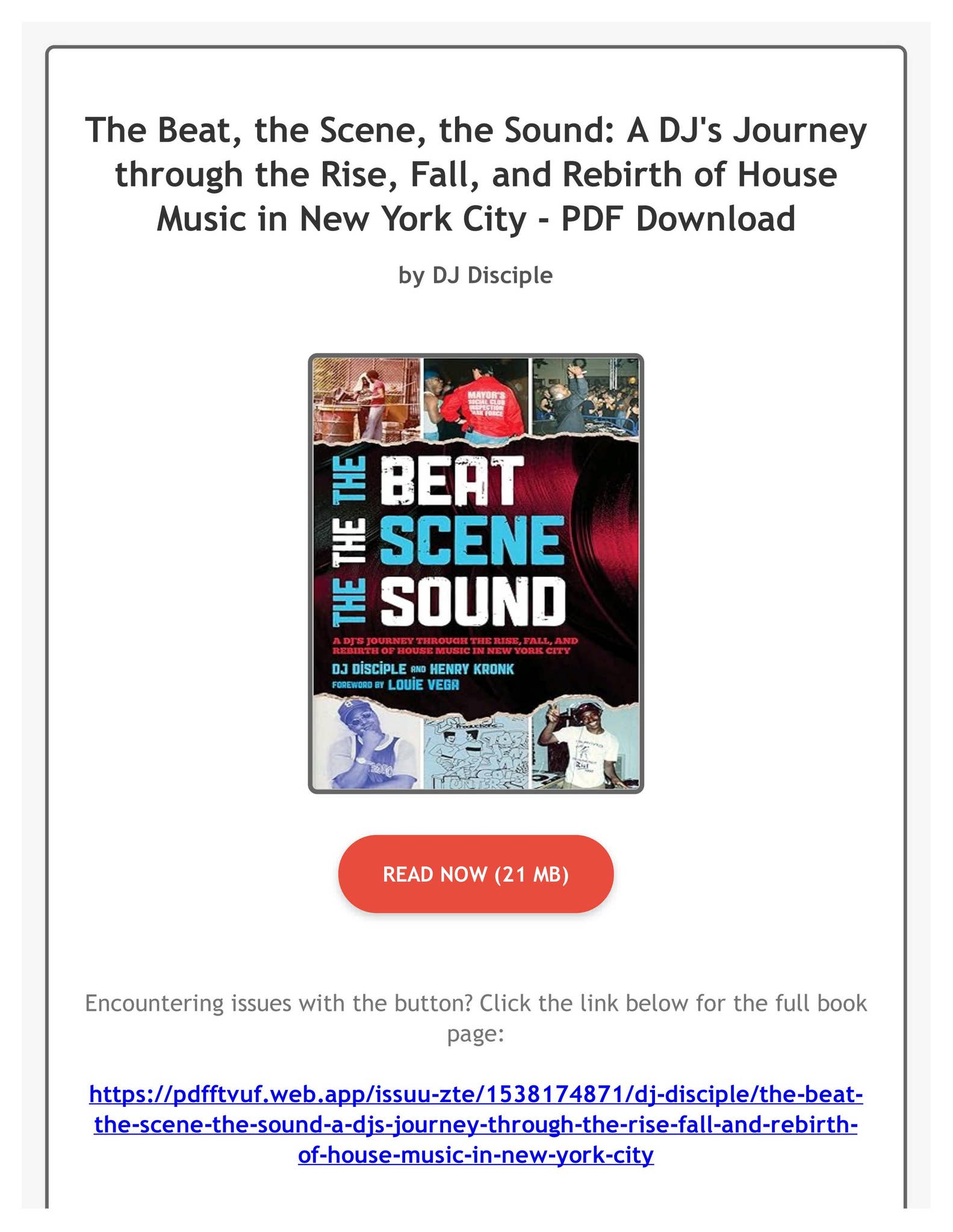 PDF The Beat, the Scene, the Sound: A DJ's Journey through the