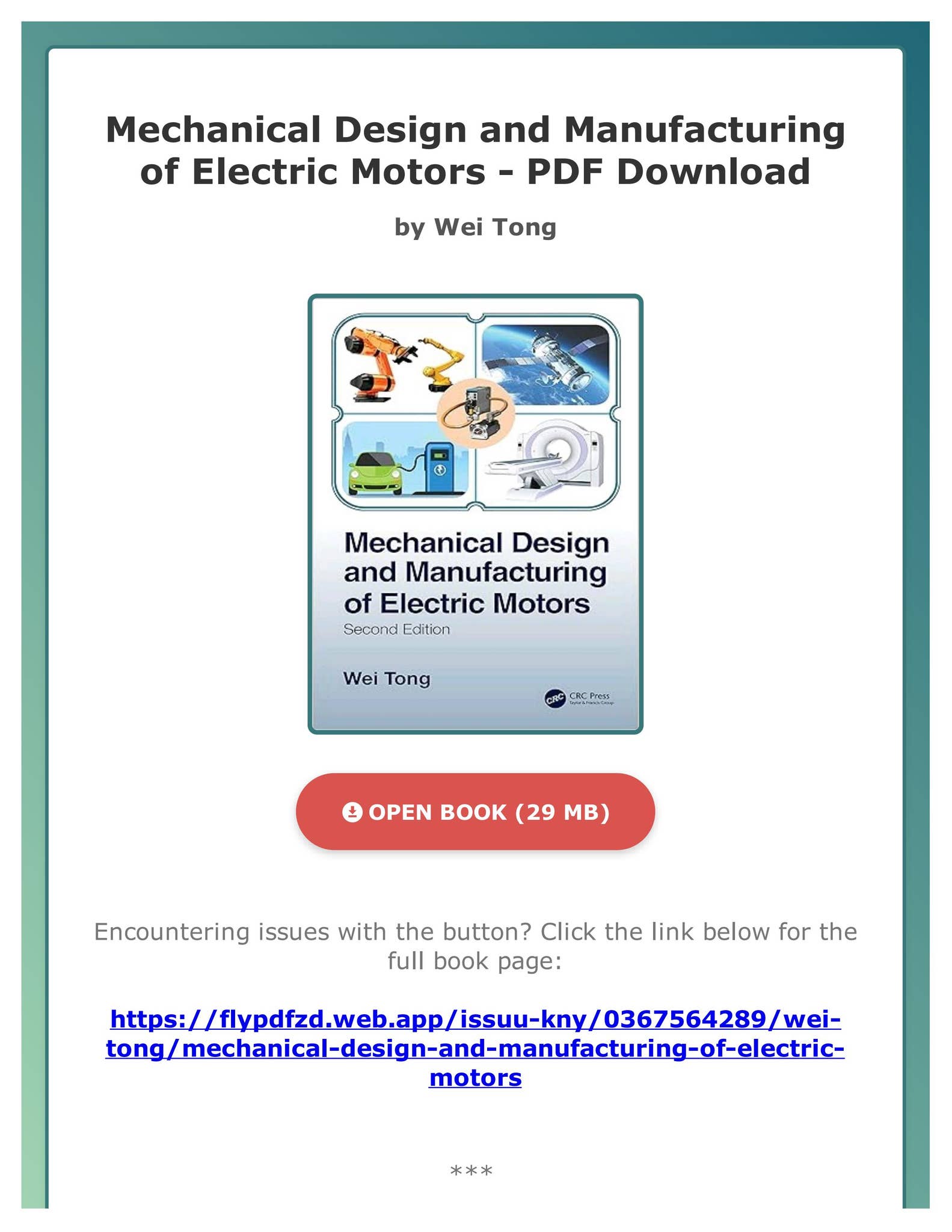 PDF Free Mechanical Design and Manufacturing of Electric