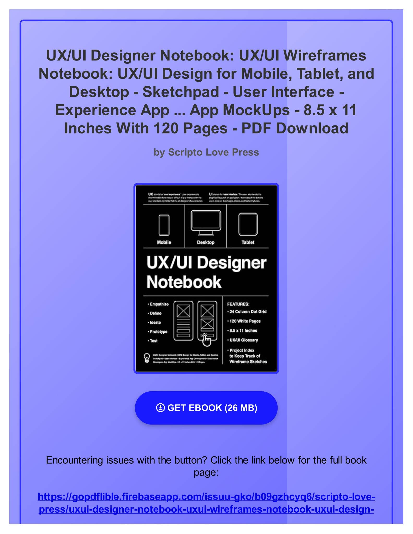 PDF Ebook UX/UI Designer Notebook: UX/UI Wireframes Notebook: UX/UI ...