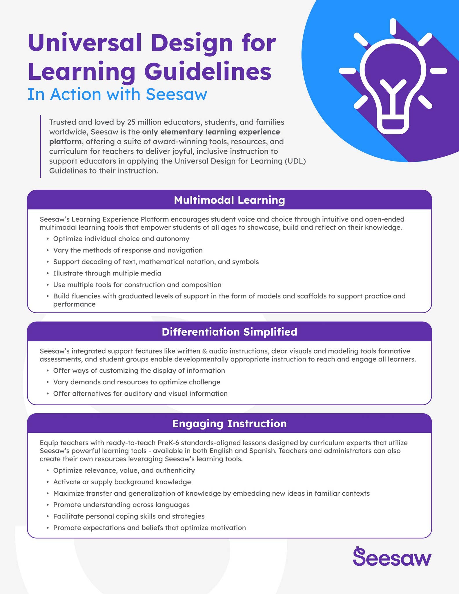 Universal Design for Learning Guidelines In Action with Seesaw by ...