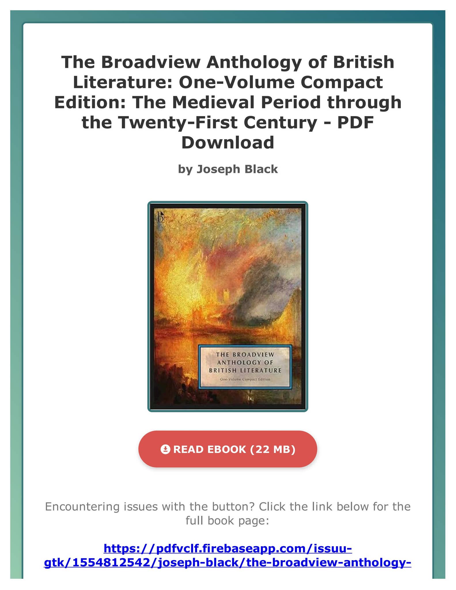 Ebook Free The Broadview Anthology of British Literature