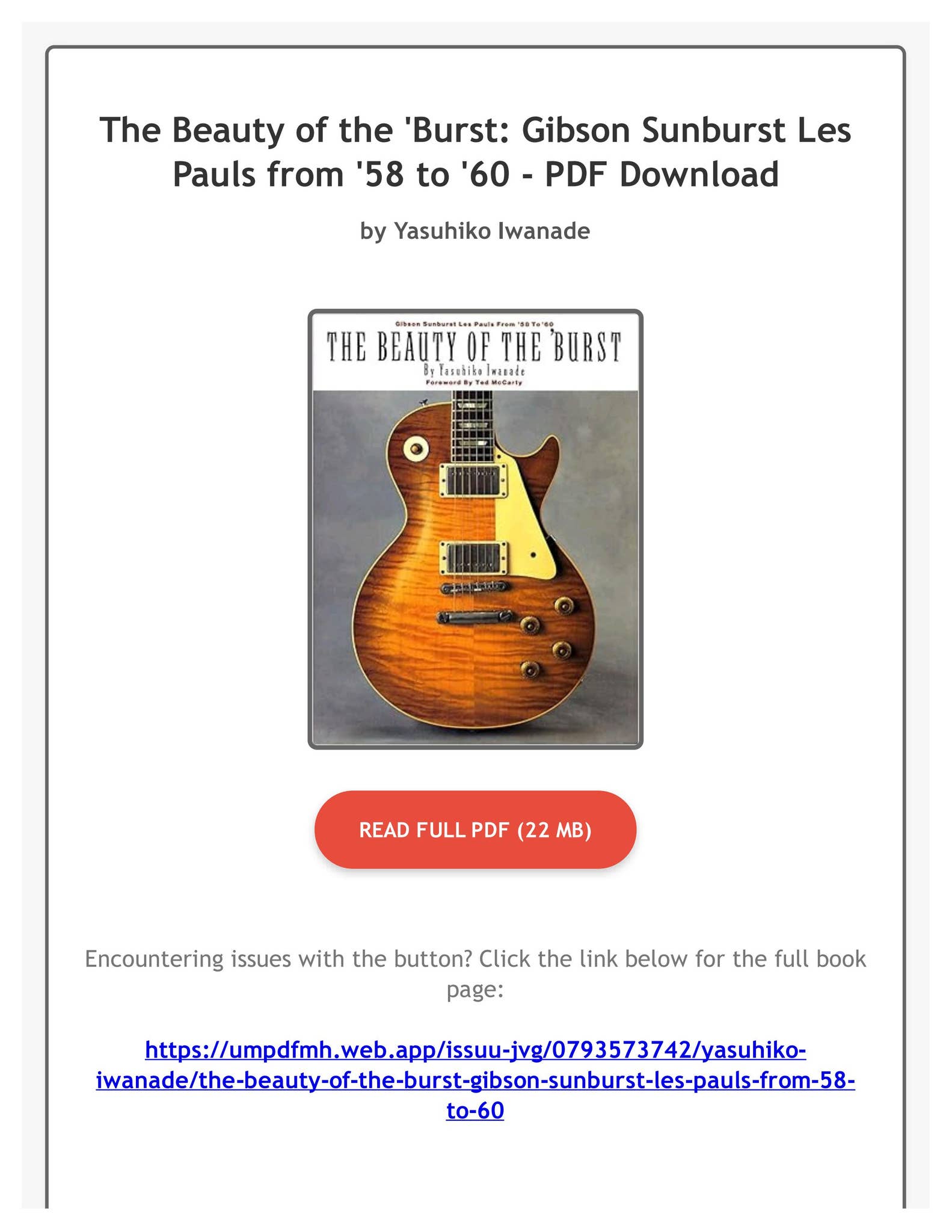 THE BEAUTY OF THE 'BURST : Gibson Sunbu… The Beauty of the 'Burst Gibson Sunburst Les Pauls from '58