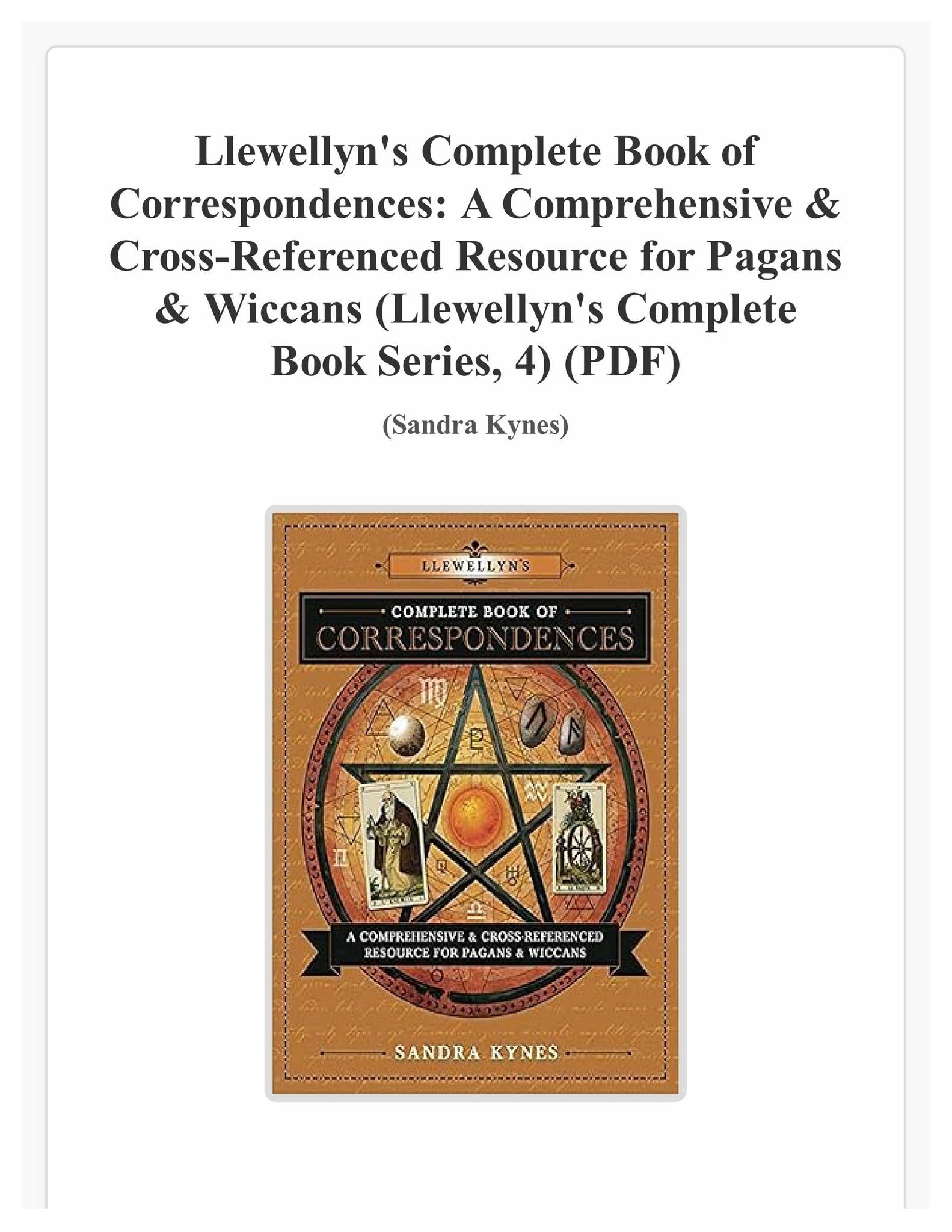 PDF Free Llewellyn's Complete Book of Correspondences: A