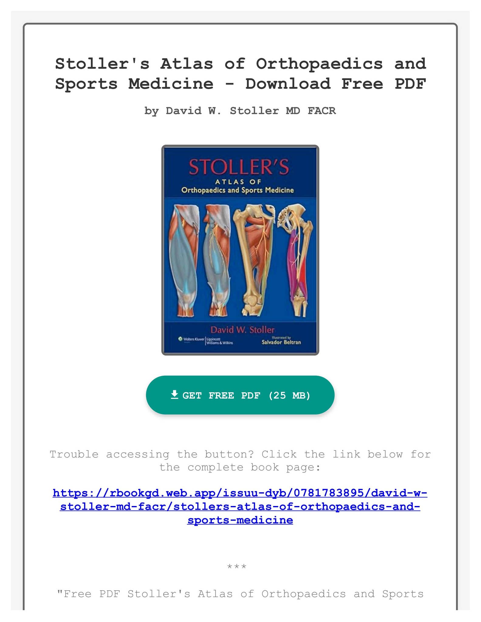 Wolters Kluwer Stoller&#39;s Orthopaedics &amp; Sports Medicine: Hip 未使用 2018 Davld W. Stoller 072LaD Stoller's Orthopaedics and Sports Medicine: The Hip