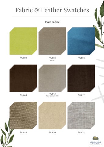 Legacy Home 家具目录 · 皮革 × 布艺 Swatches Before Take Down 第 2 页