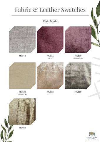 Legacy Home 家具目录 · 皮革 × 布艺 Swatches Before Take Down 第 3 页
