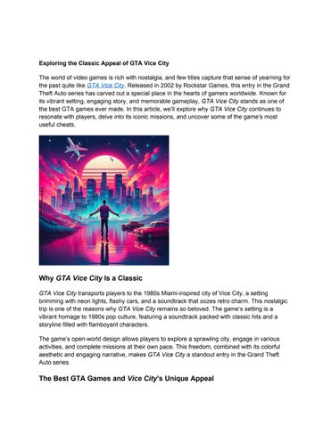  Exploring the Classic Appeal of GTA Vice City