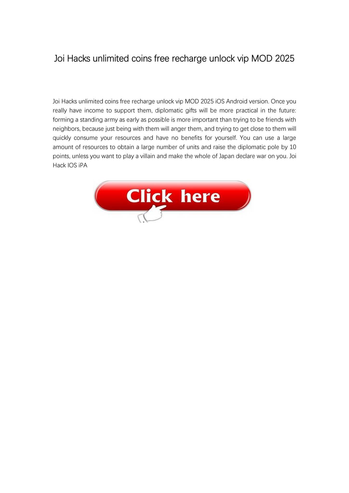 Joi Hacks unlimited coins free recharge unlock vip MOD 2025