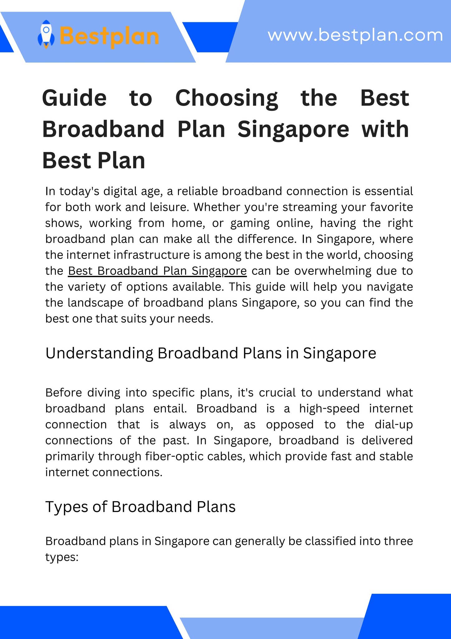 Guide to Choosing the Best Broadband Plan Singapore with Best Plan by ...