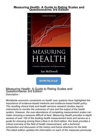 READ Measuring Health: A Guide to Rating Scales and Questionnaires 3rd ...