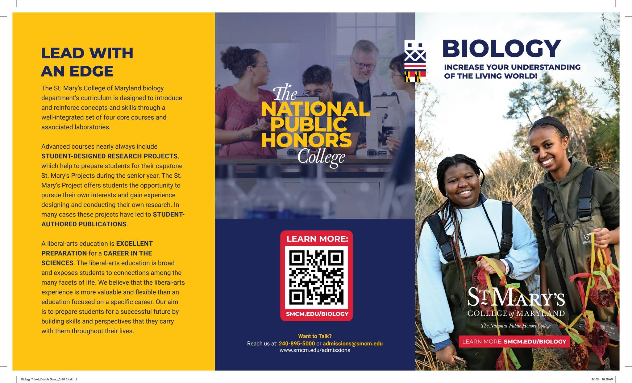 Biology major brochure by St. Mary's College of Maryland - Issuu