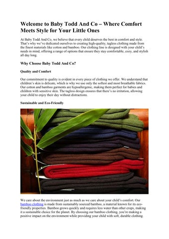 Soft and Safe: Cotton Clothes for Babies