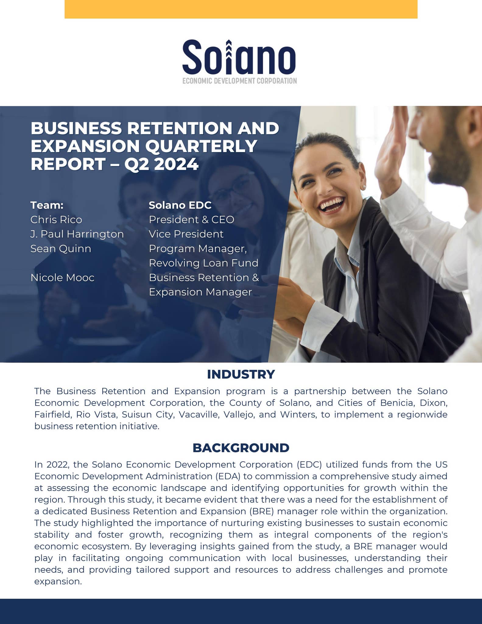 Business Retention and Expansion Quarterly Report – Q2 2024 by solanoedc -  Issuu