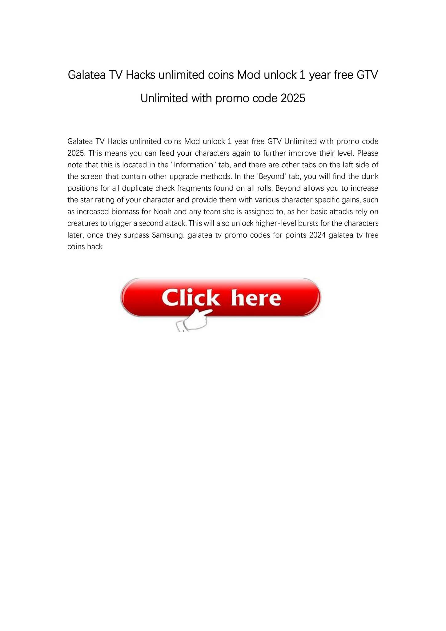 Galatea TV Hacks unlimited coins Mod unlock 1 year free GTV Unlimited