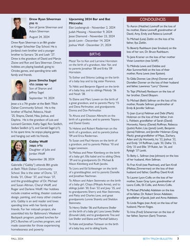 Beth Tfiloh Bulletin - Fall 2024 第 3 页