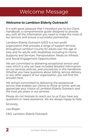 Lambton Elderly Outreach Client Handbook 第 2 页