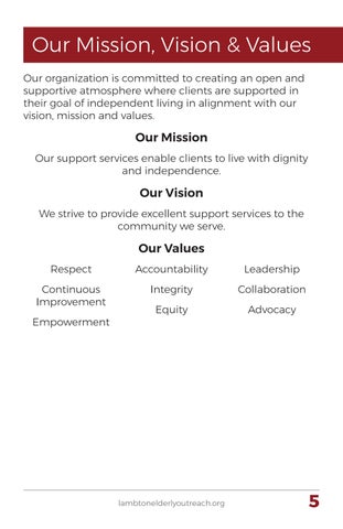 Lambton Elderly Outreach Client Handbook 第 5 页