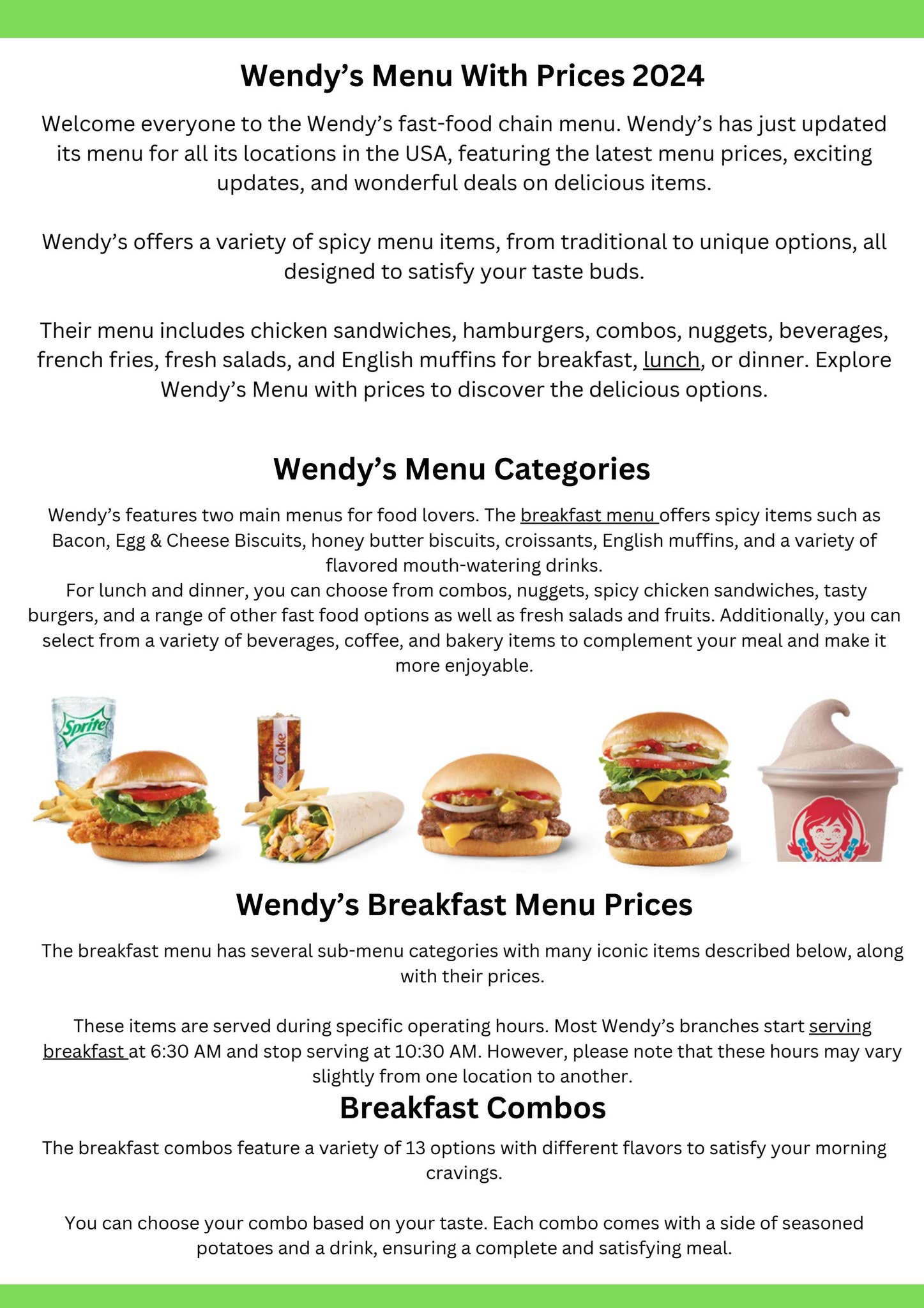 Wendy's Menu With Prices 2024 by seohubs - Issuu