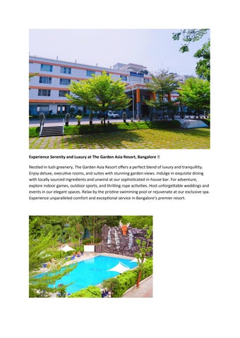 Resorts near Bangalore for weekend