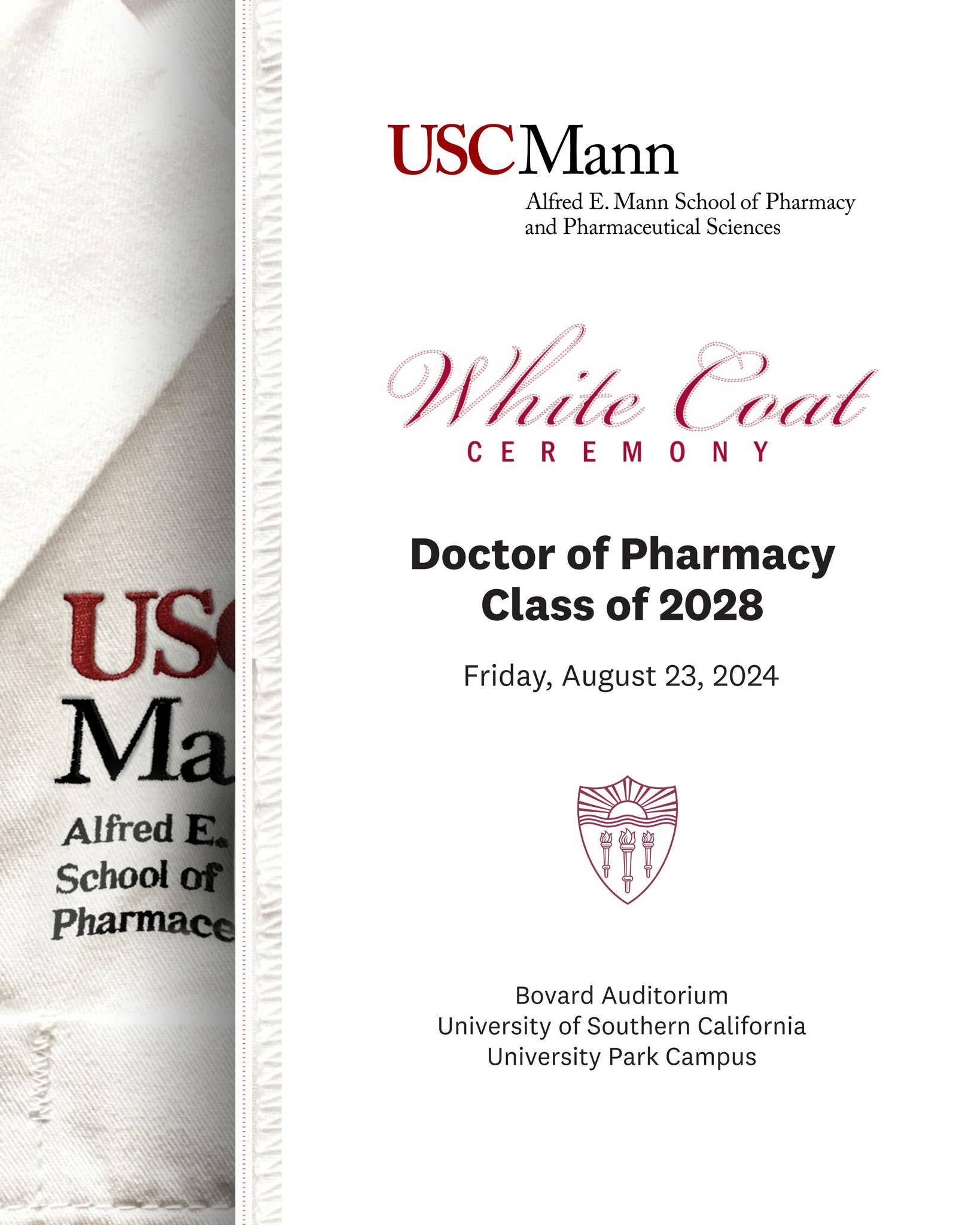 USC Mann 2024 White Coat Ceremony Program Booklet by USC Mann School of  Pharmacy and Pharmaceutical Sciences - Issuu, image size:1638x2048
