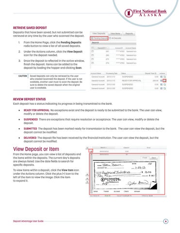 Deposit Advantage User 指南 第 8 页