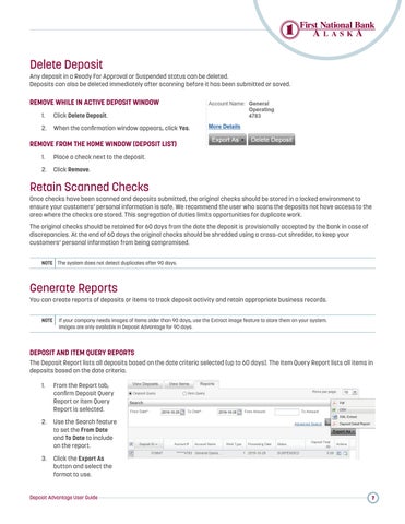 Deposit Advantage User 指南 第 9 页
