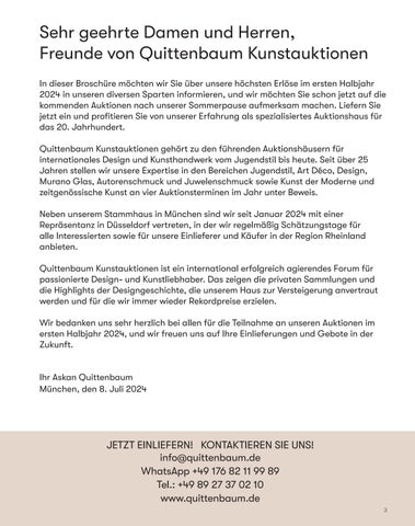 Quittenbaum Kunstauktionen GmbH 灯饰目录 · HIGHLIGHT - ERGEBNISSE 法文 ühjahr 2024 第 3 页