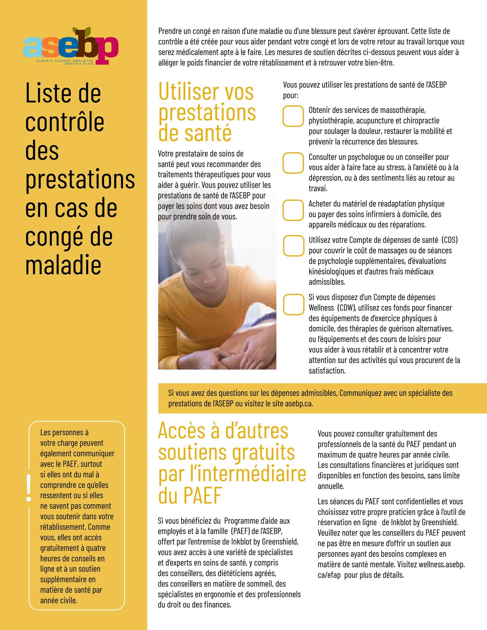 Your Benefits Checklist While on Sick Leave (French) by asebp - Issuu