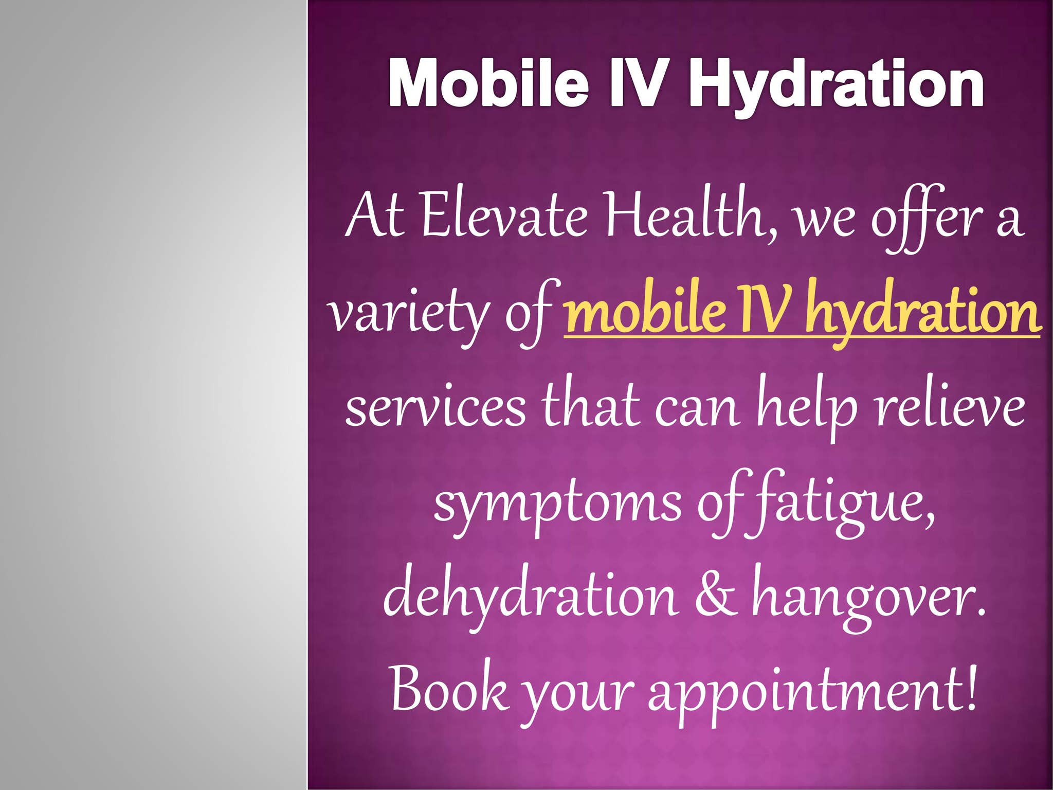 Mobile IV Hydration by Elevate Health - Issuu