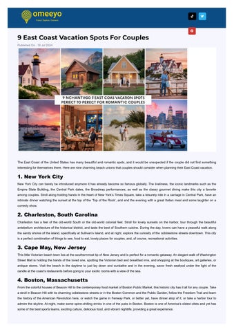 9 East Coast Vacation Spots for Couples
