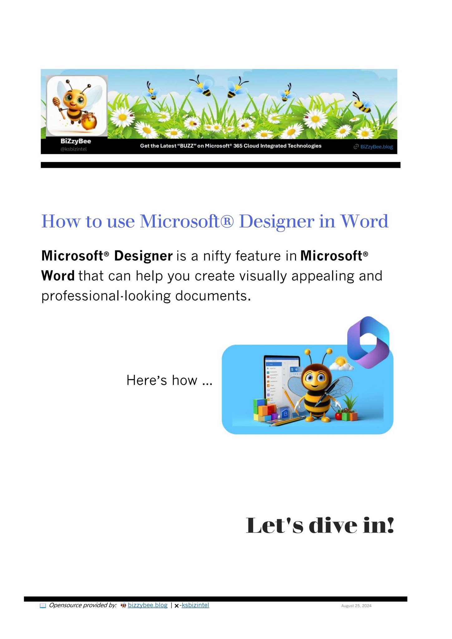 How to use Microsoft® Designer in Word by 