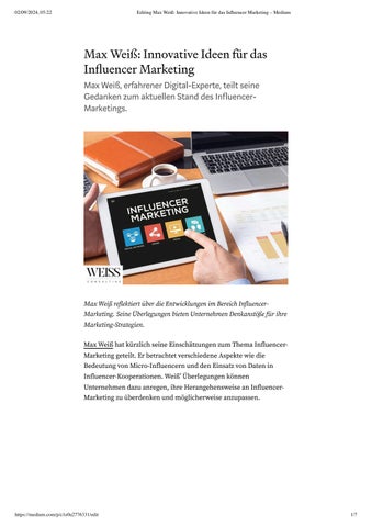Max Weiß: Innovative Ideen für das Influencer Marketing